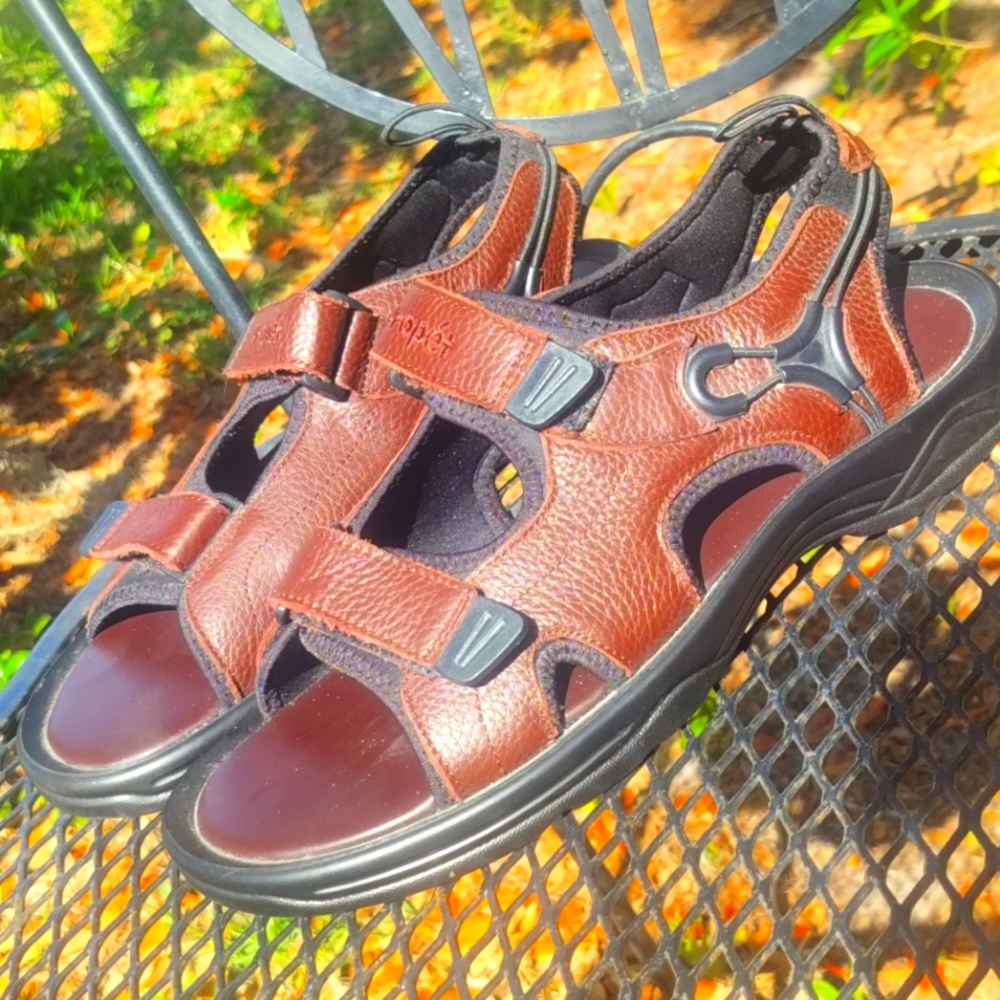 Prophet Leather Comfy New Men's Brown Leather Sandals Sz 11.5